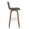 Armen Living Vienna 30" Swivel Bar Stool in Walnut Wood Finish with Gray Faux Leather LCVIBAGRWA30 - alternate 9